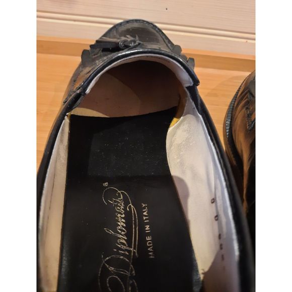 Diplomats Mens Black Italian Leather Loafers Tasseled Sz.9D - Picture 6 of 8